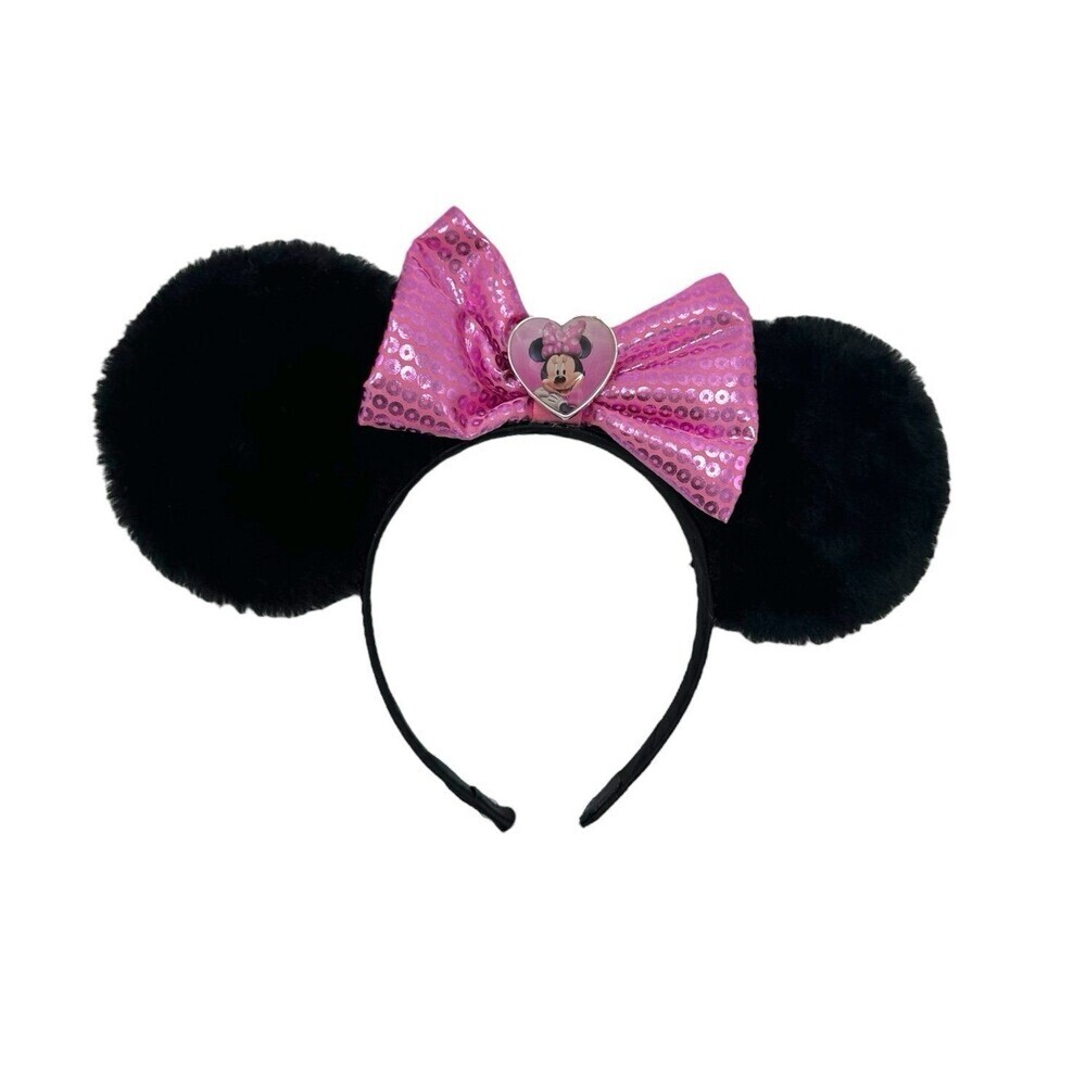 Disney Collection Pink Sequin heart frame Minnie Mouse‎ Ears